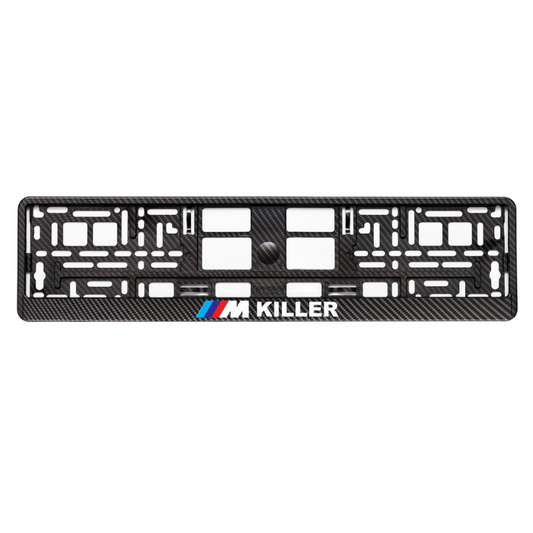 Carbon Style License Plate Frame with M Killer white logo