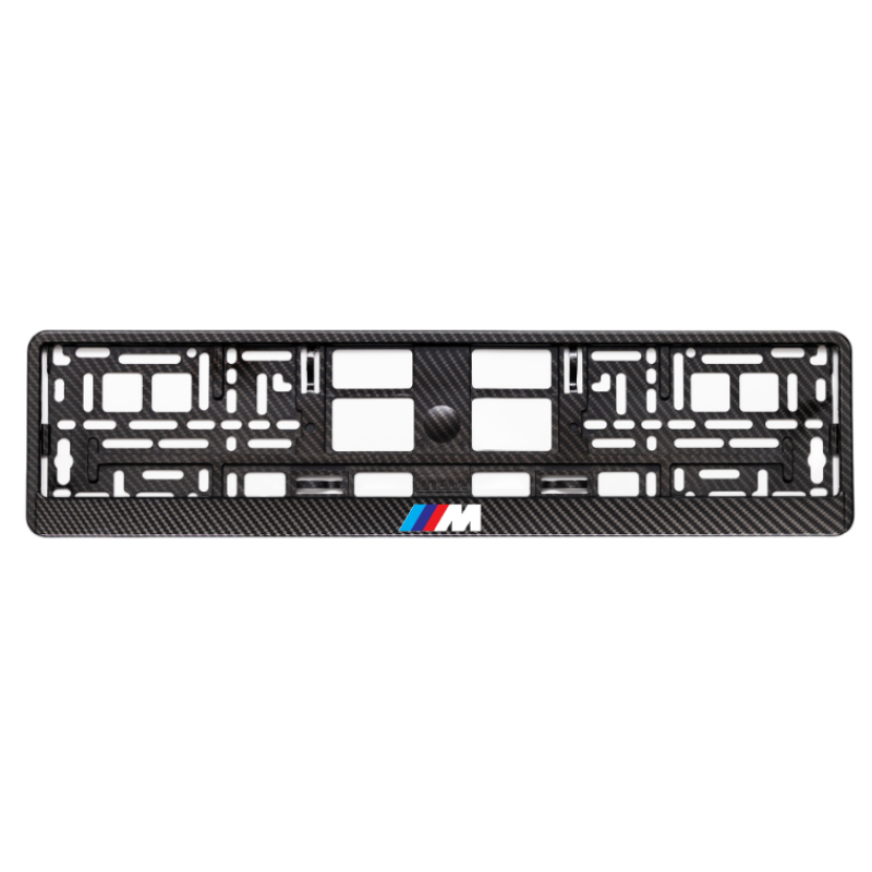 Carbon Style License Plate Frame with BMW M Logo