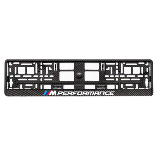 Carbon Style License Plate Frame with M performance logo