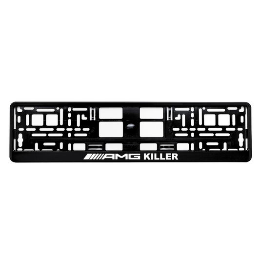 gloss black license plate frame amg killer white
