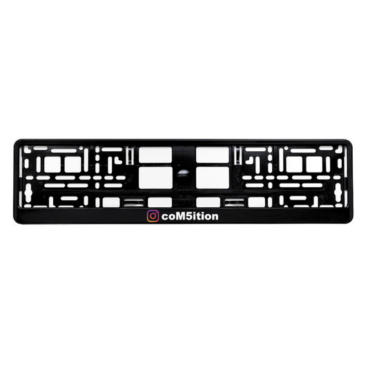 custom gloss black license plate frame social media text