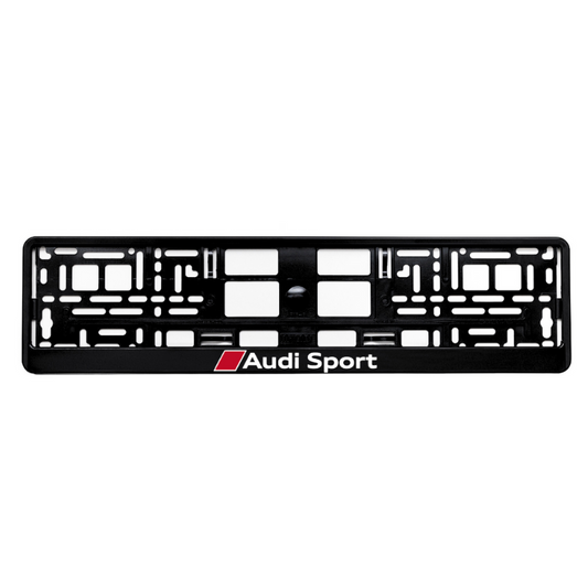 gloss black license plate frame audi sport white