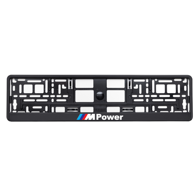 basic black license plate frame M power