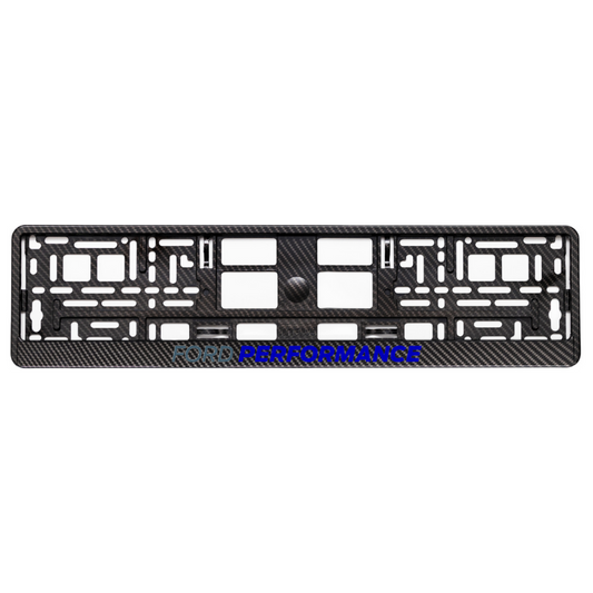 Carbon Style License Plate Frame with Ford performance blue