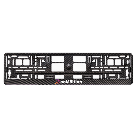 custom carbon style license plate frame social media instagram facebook tiktok handle