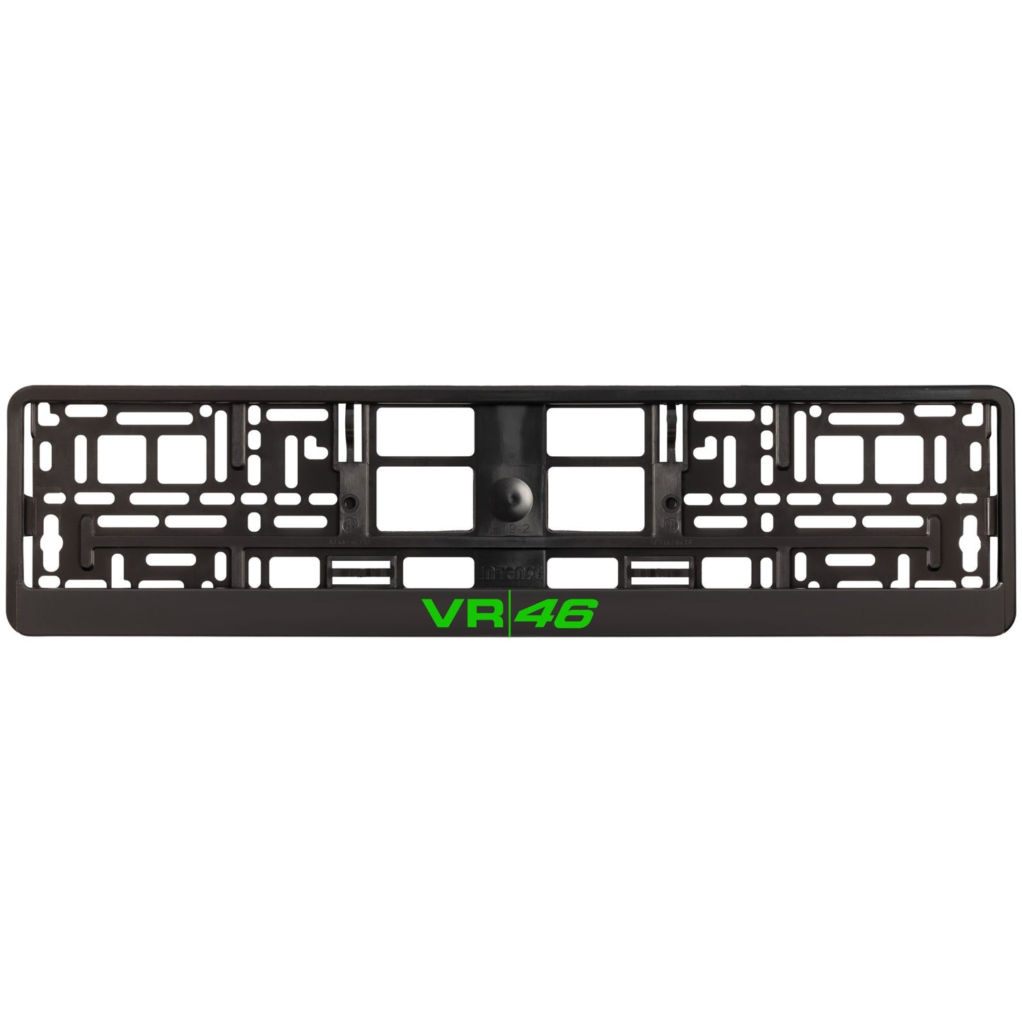 custom black license plate frame with logo