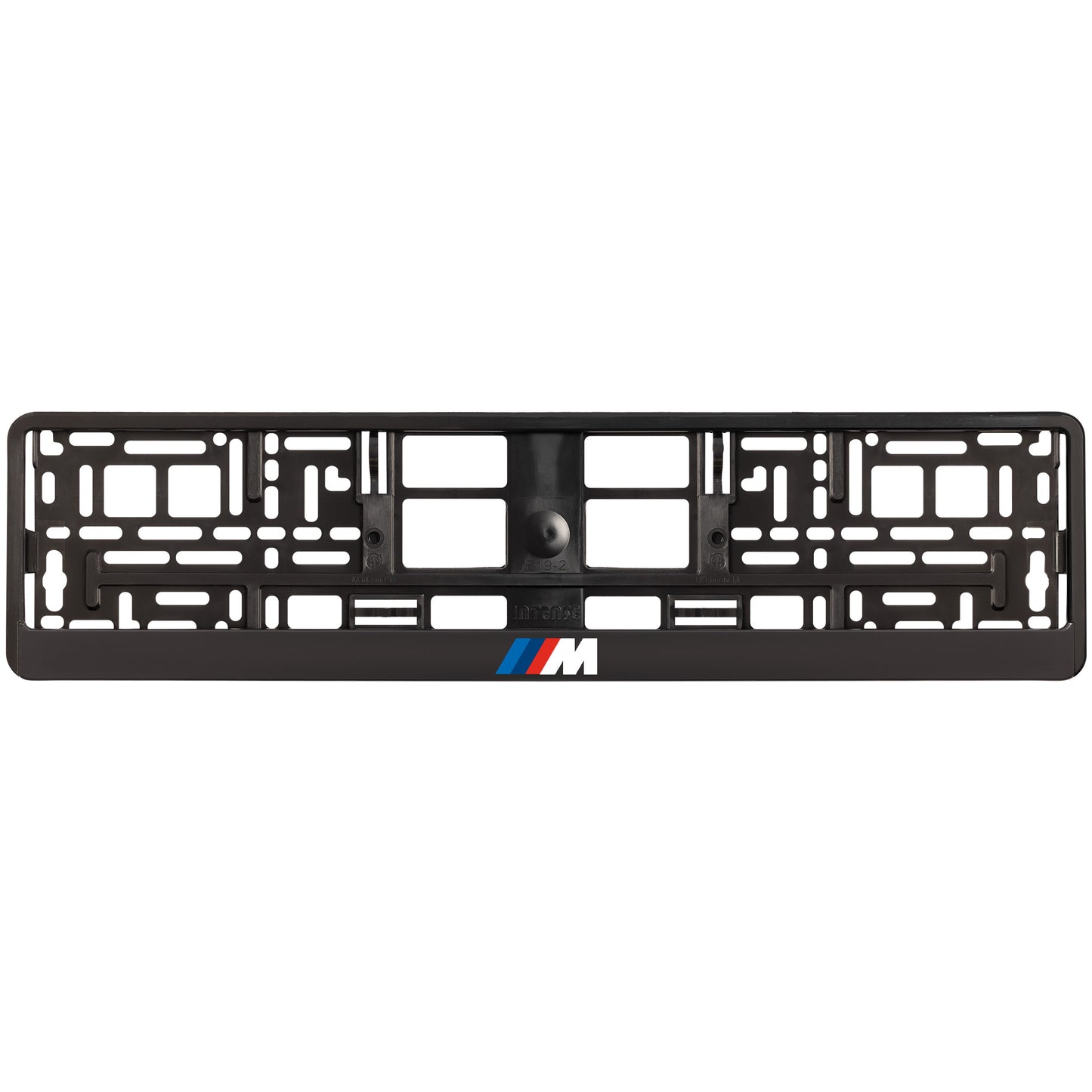 
        Black license plate frame with BMW M logo
     