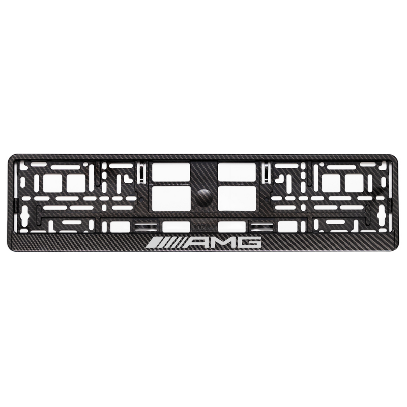 
        Carbon Style License Plate Frame with AMG logo silver
     