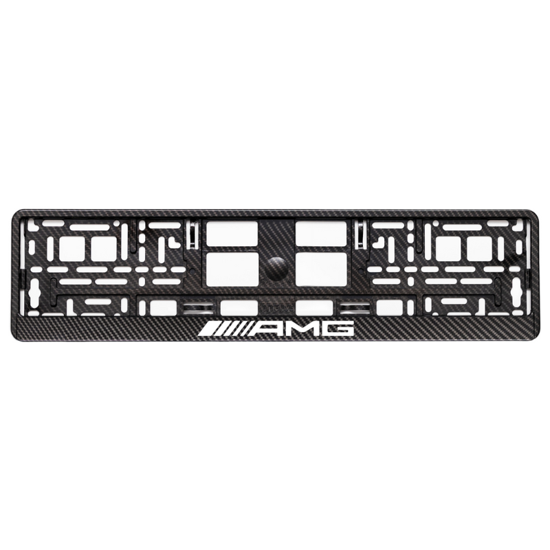 
        Carbon Style License Plate Frame with AMG logo white
     