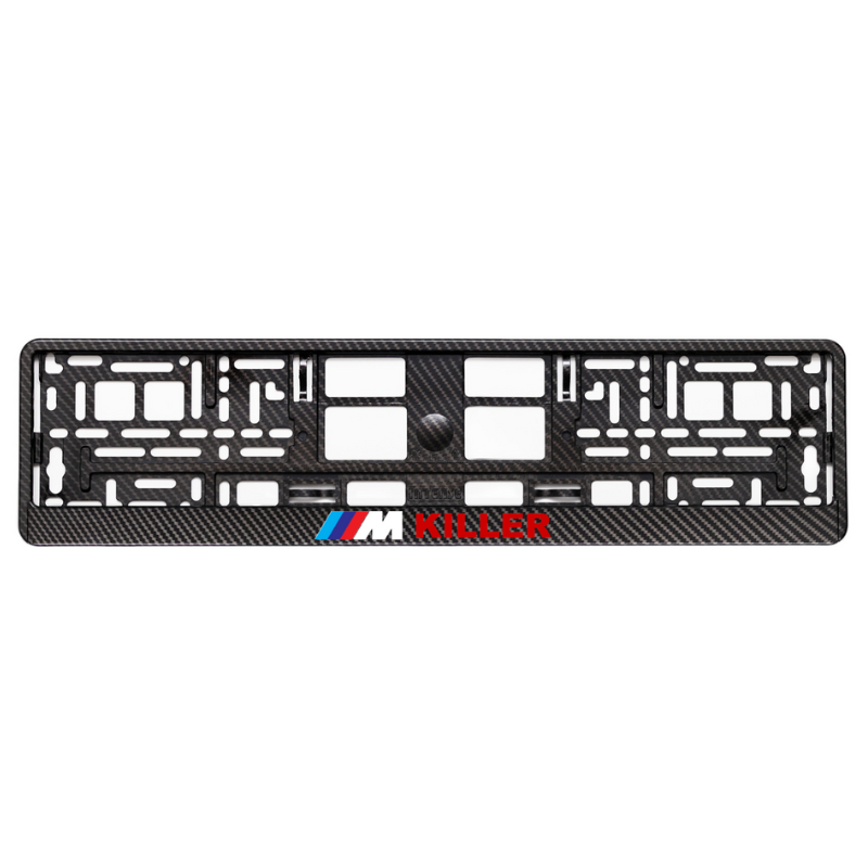 Carbon Style License Plate Frame with M Killer red logo