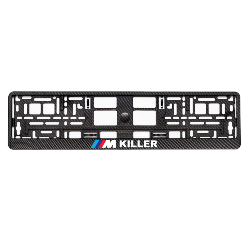 
        Carbon Style License Plate Frame with M Killer white logo
     