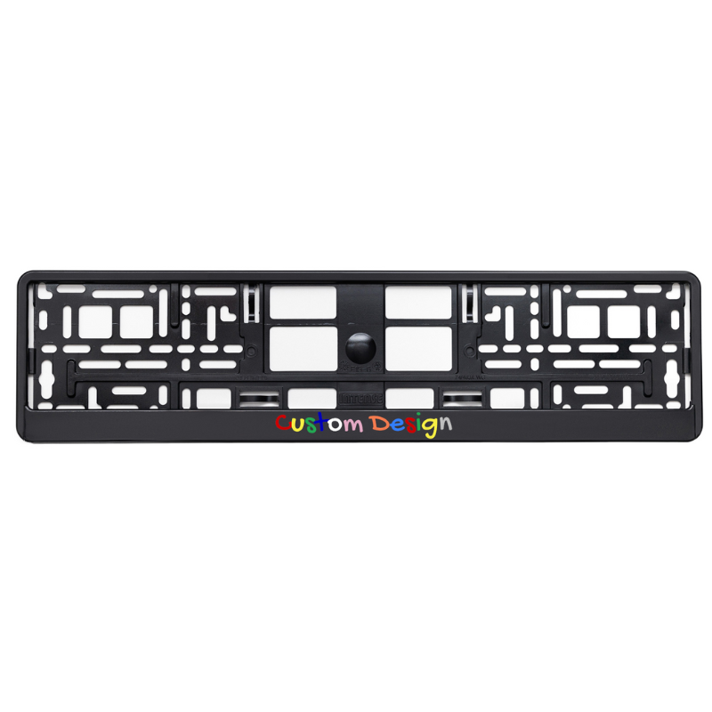 custom basic black license plate frame