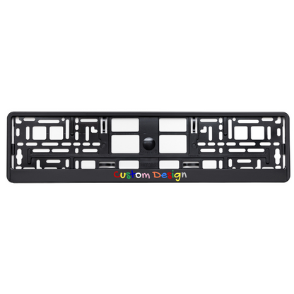 custom basic black license plate frame