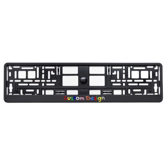 custom basic black license plate frame