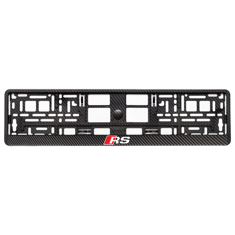 
        Carbon Style License Plate Frame with Audi RS Logo
     