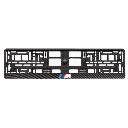 Carbon Style License Plate Frame with BMW M Logo