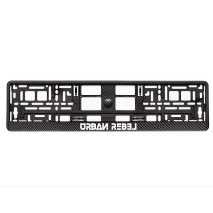 Custom Carbon Style License Plate Frame with own text and color or logo