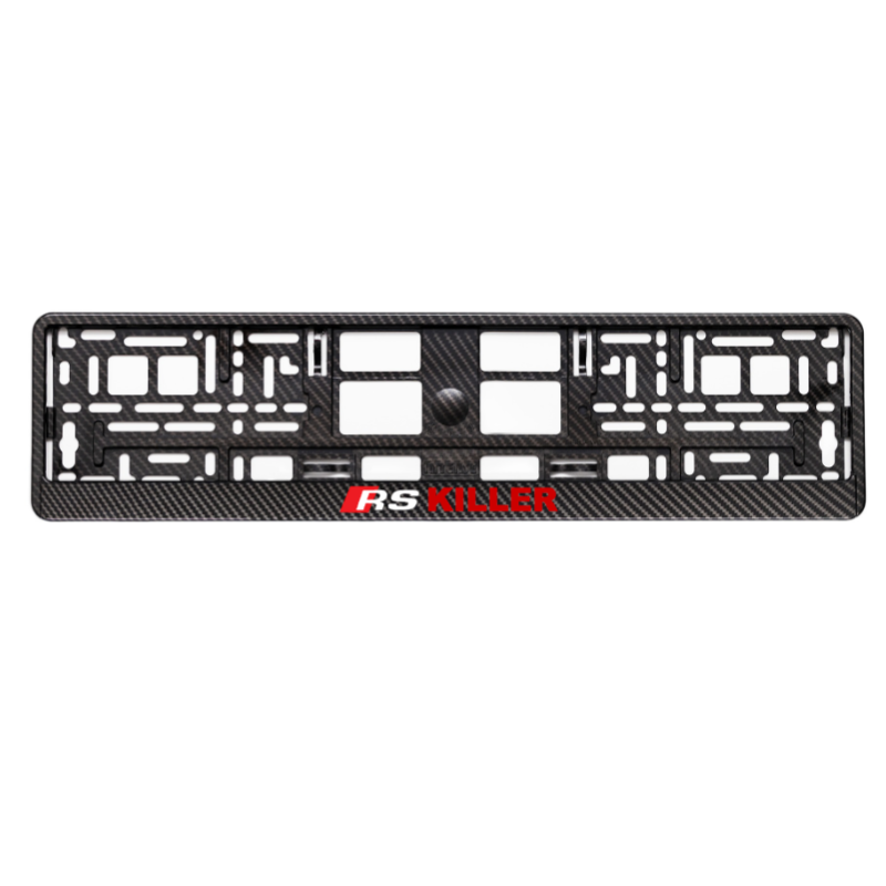 carbon style license plate frame rs killer red