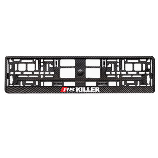 carbon style license plate frame rs killer  white
