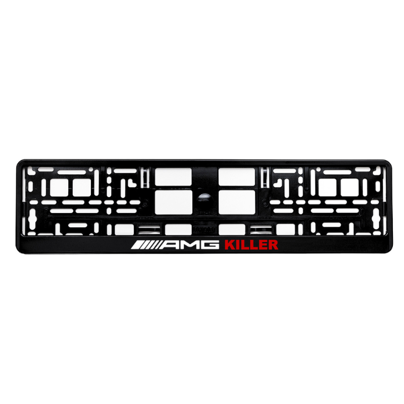 gloss black license plate frame amg killer red