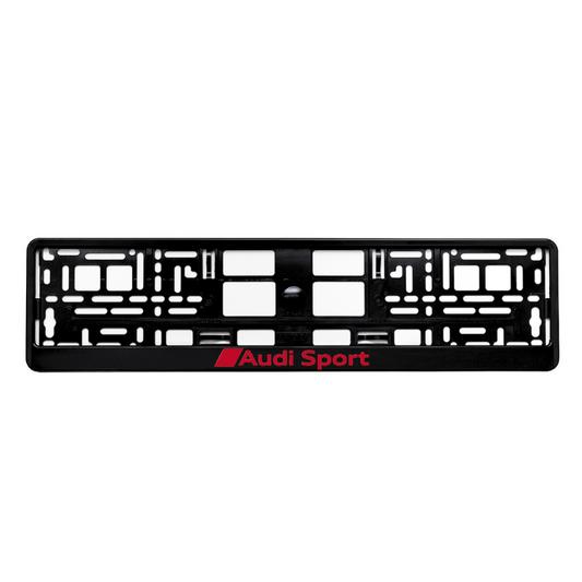 gloss black license plate frame audi sport red
