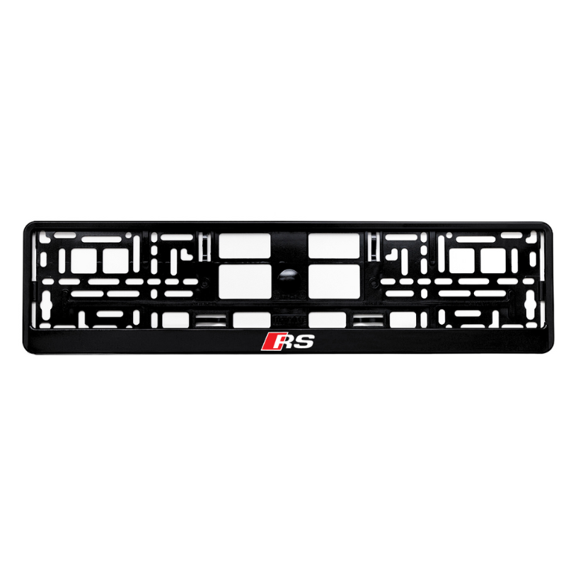 
        gloss black license plate frame audi rs logo
     