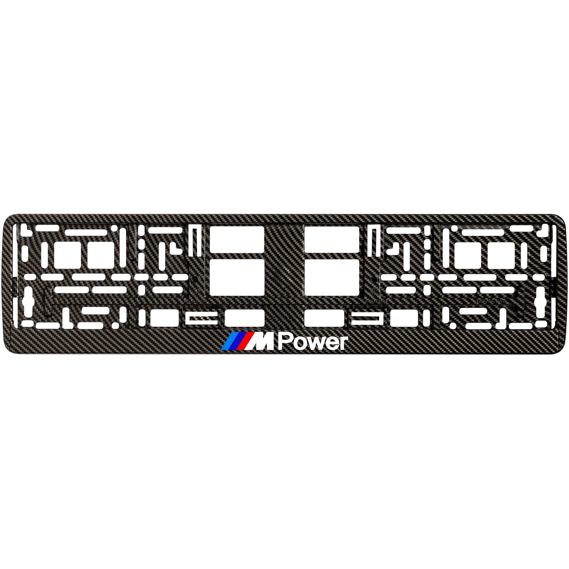 carbon license plate frame with m power logo