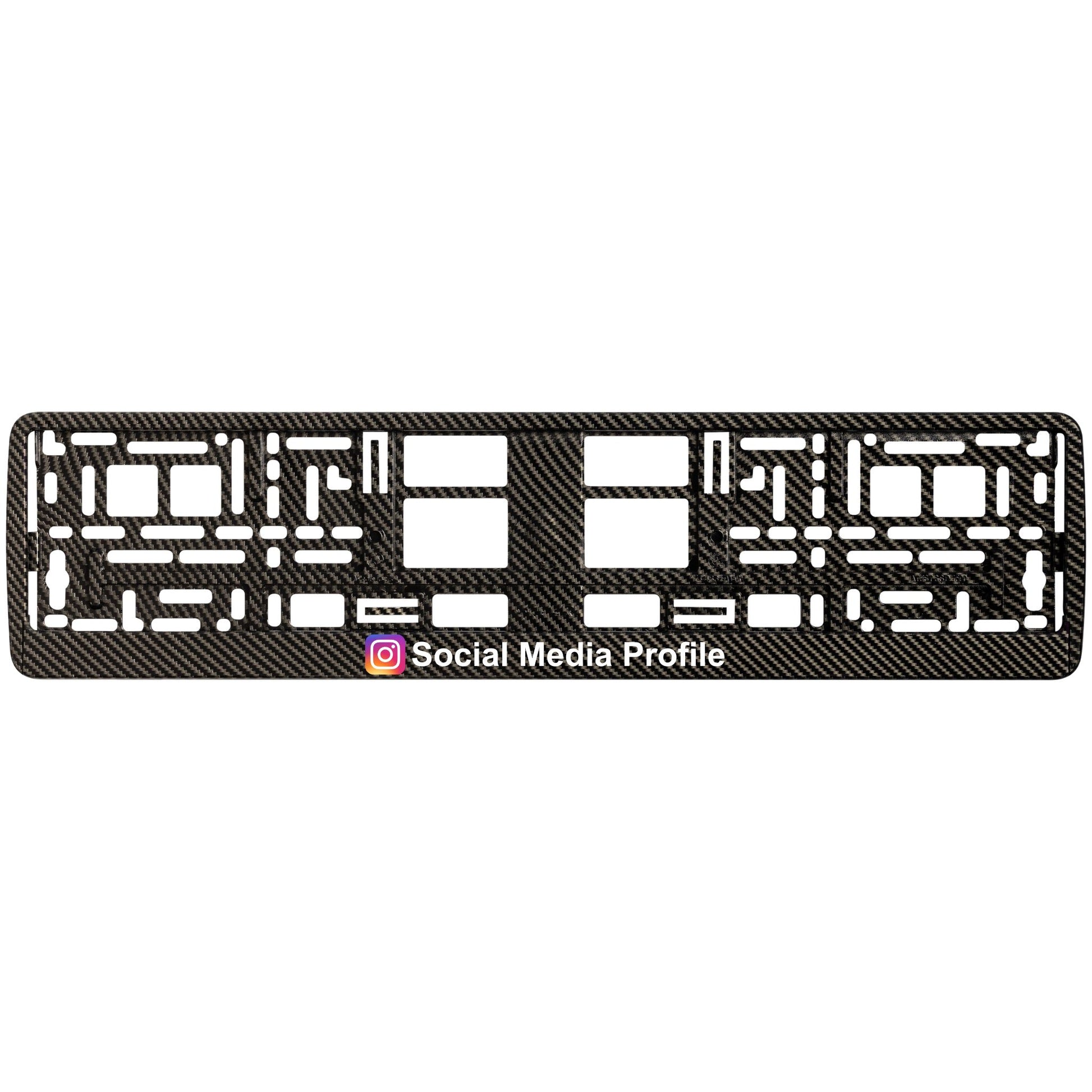 custom carbon license plate frame with social media