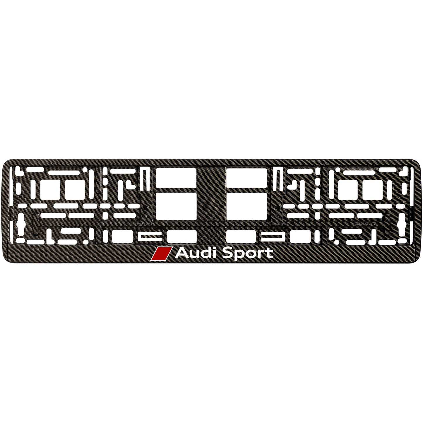 
        carbon license plate frame with audi sport white logo
     