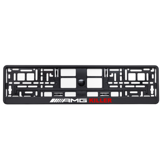 basic black license plate frame amg killer red