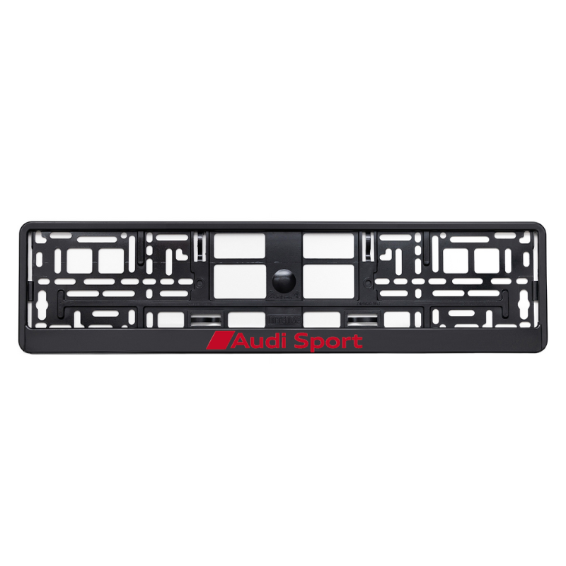 basic black license plate frame audi sport red