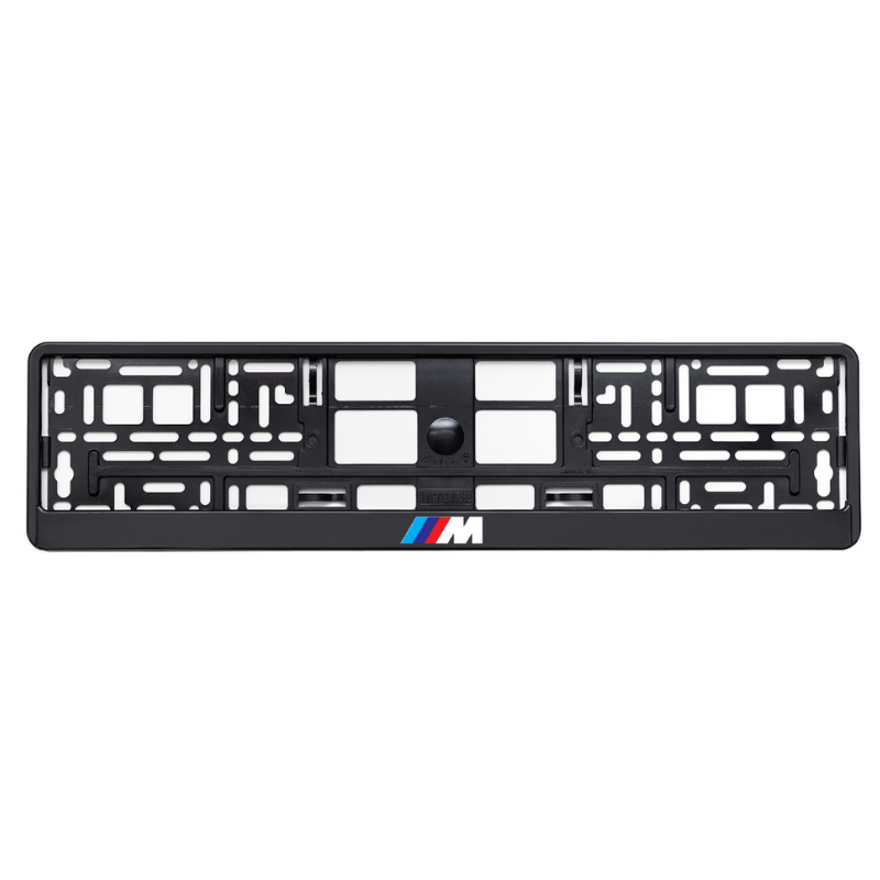 
        basic black license plate frame bmw m logo
     