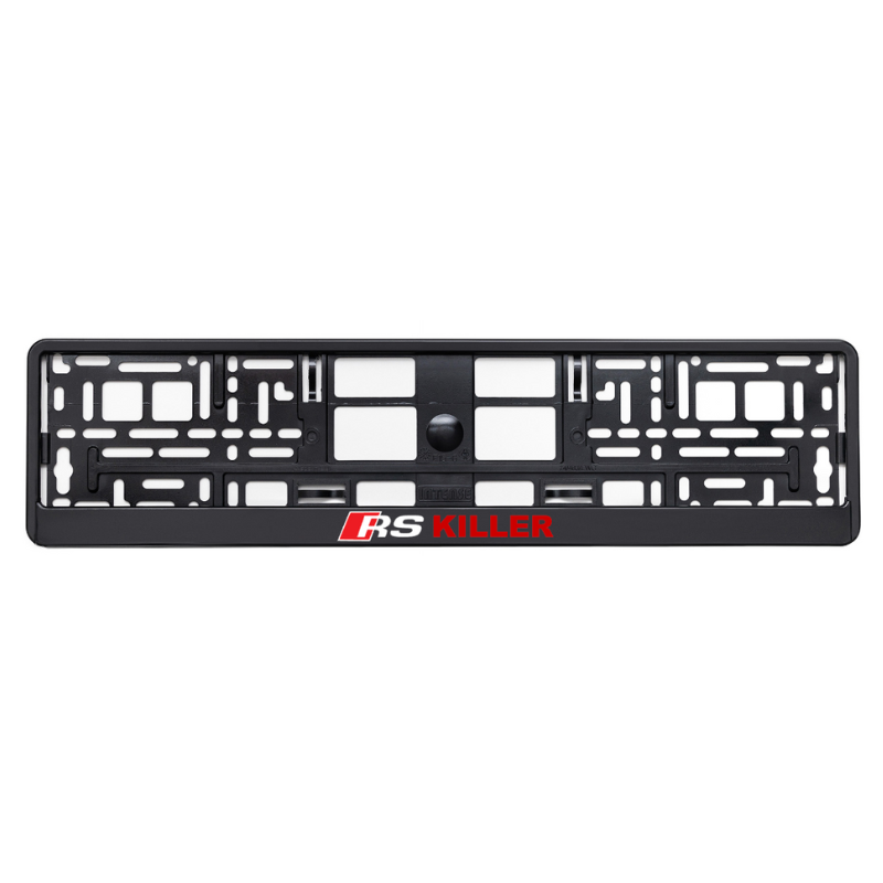 basic black license plate frame rs killer red