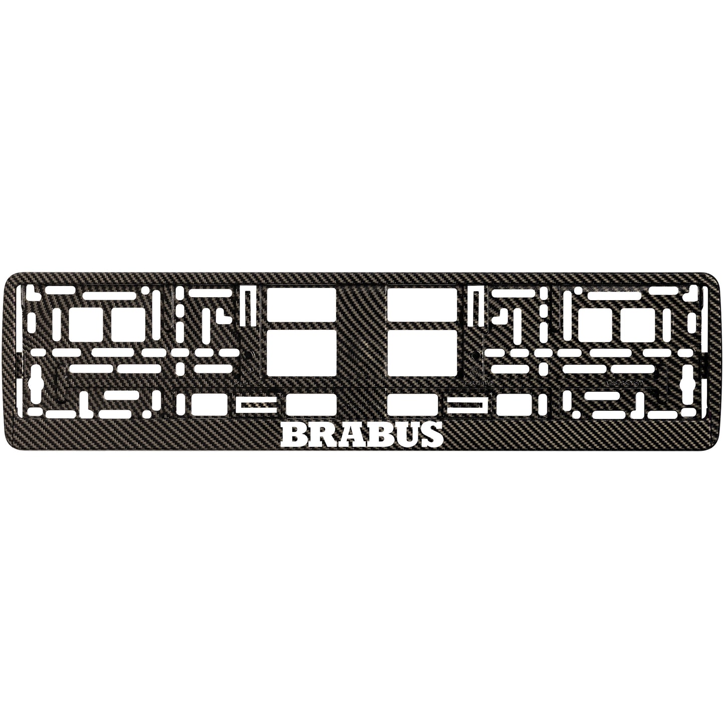 
        carbon license plate frame white brabus logo
     
