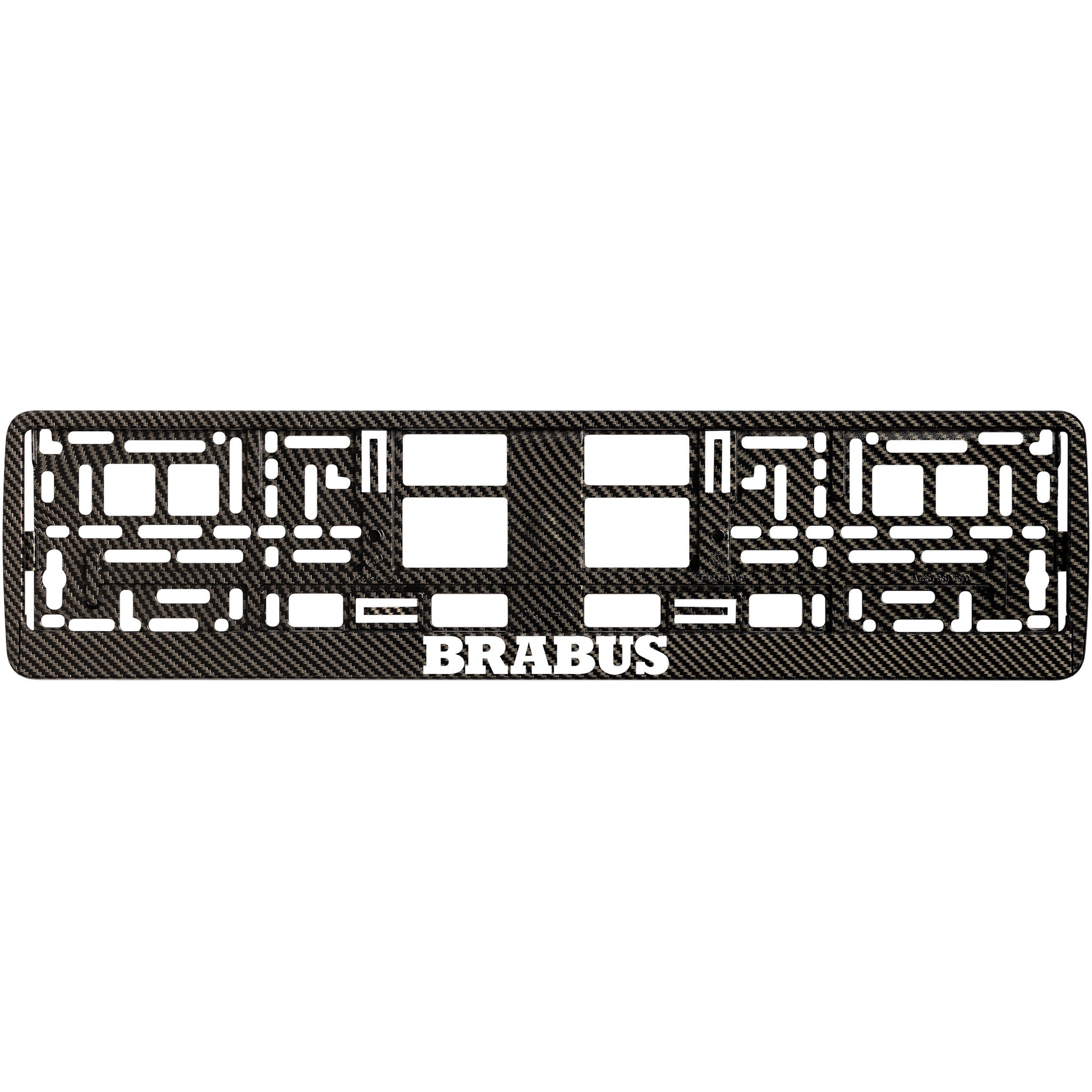 carbon license plate frame white brabus logo