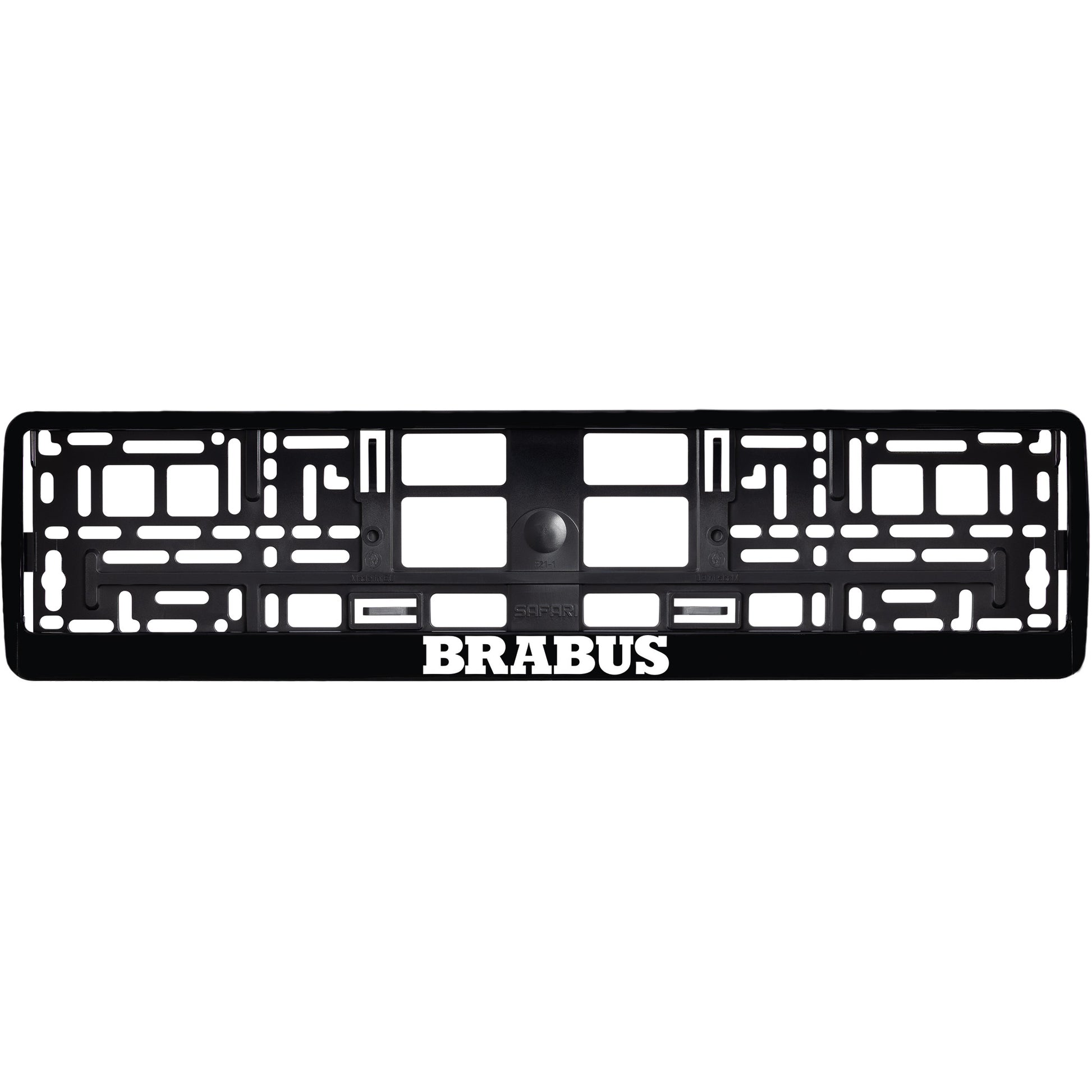 gloss black license plate frame white brabus logo