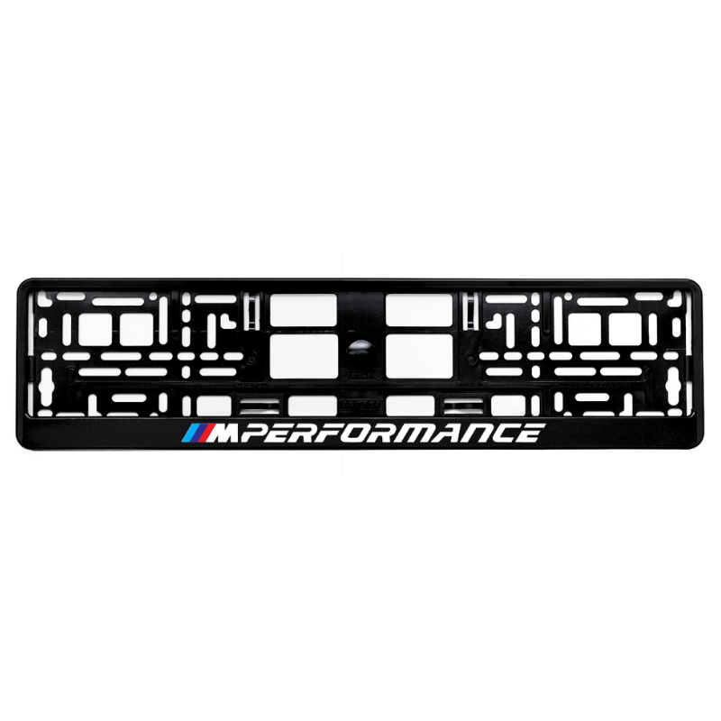 Gloss Black license plate frame with M Performance logo