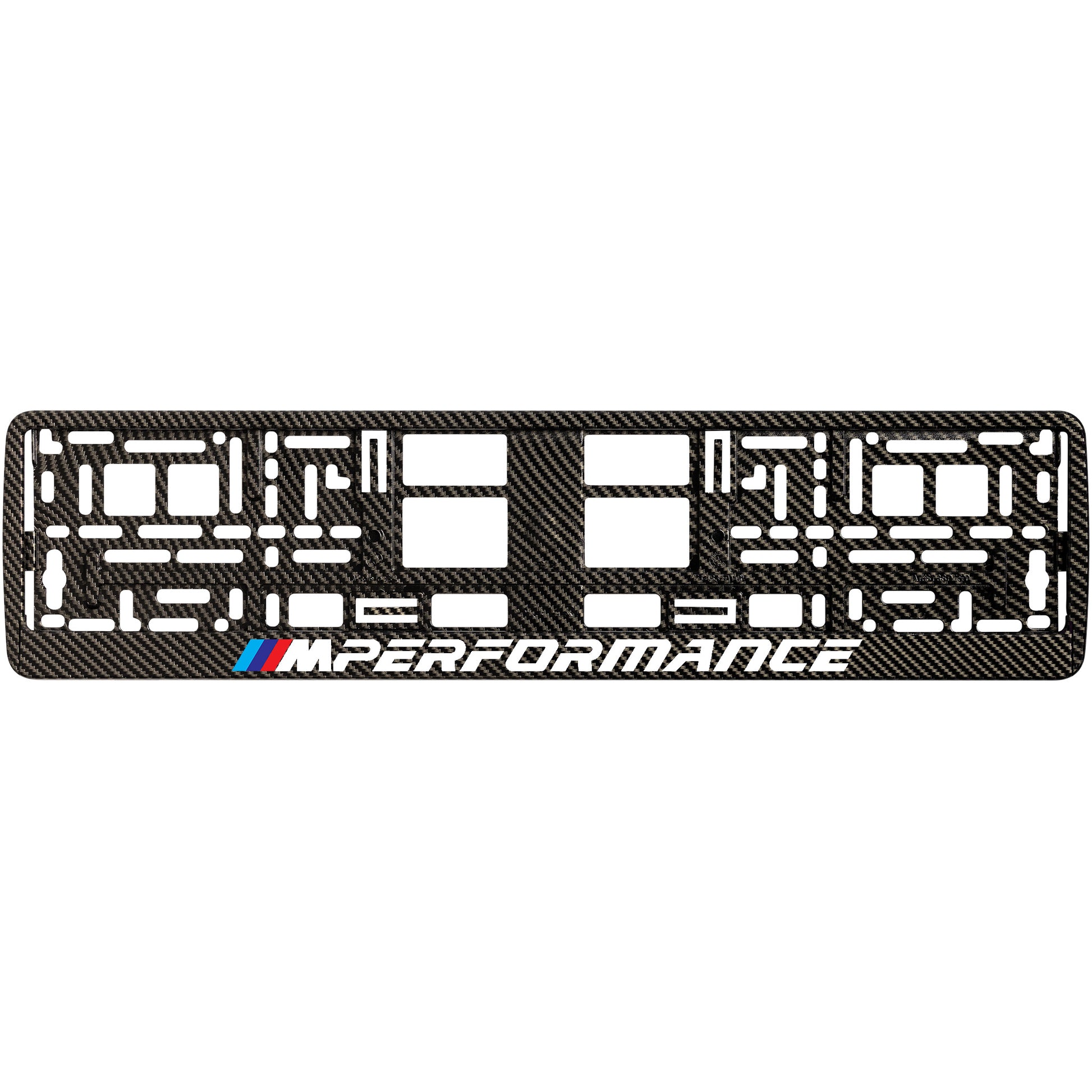 carbon license plate frame with m performance logo style 1