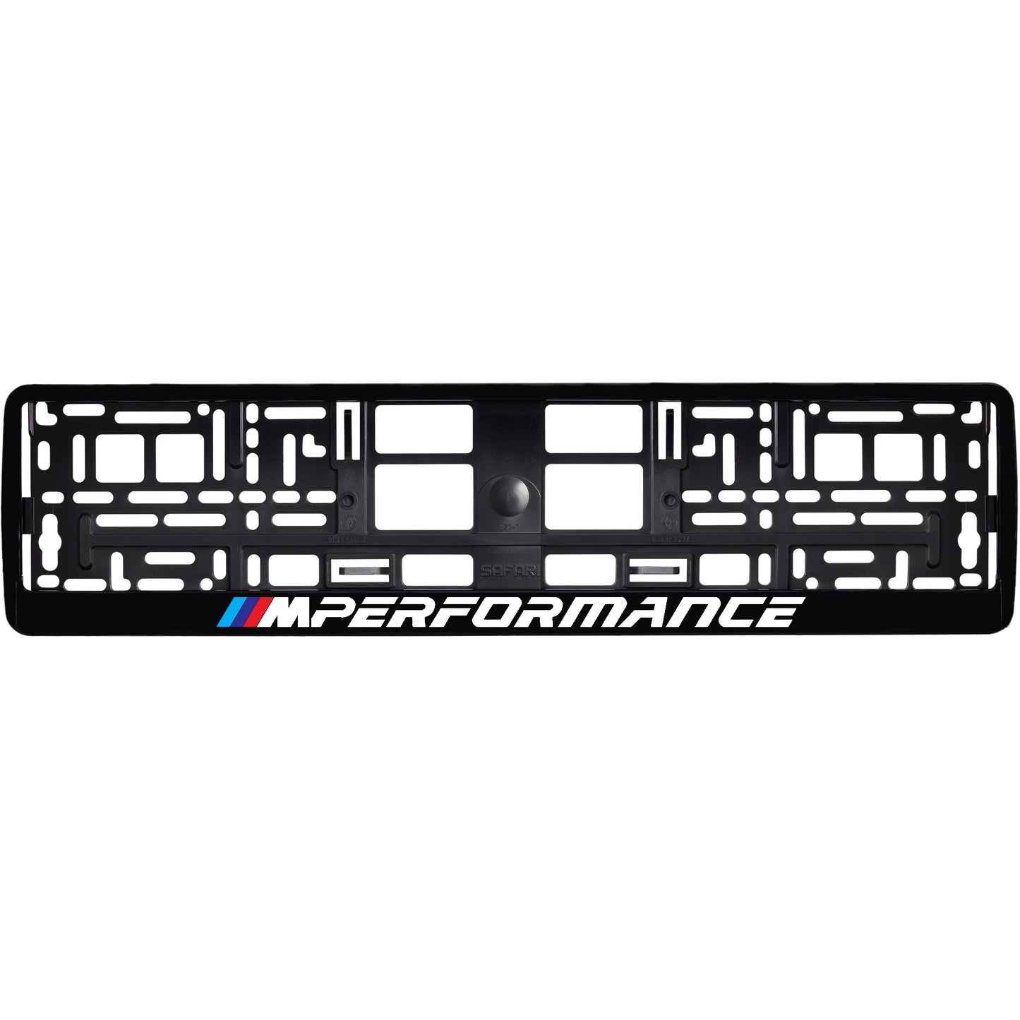 
        gloss black license plate frame m performance logo style 1
     