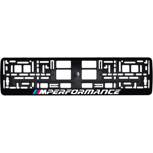 gloss black license plate frame m performance logo style 1