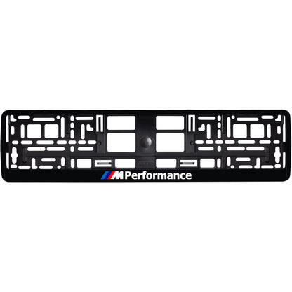 gloss black license plate frame m performance logo style 3