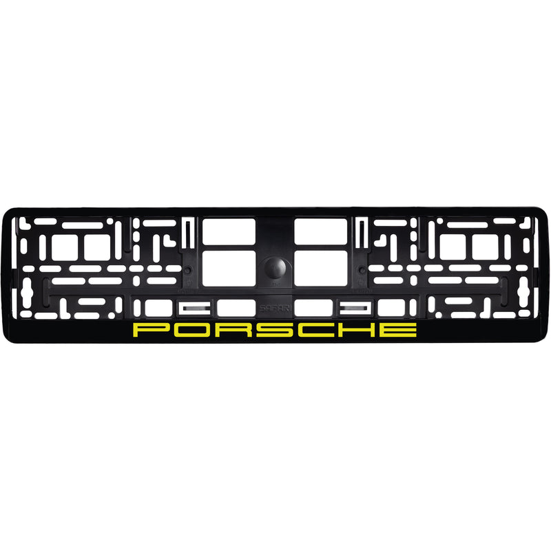 PORSCHE Hochglanzschwarz Kennzeichenhalter