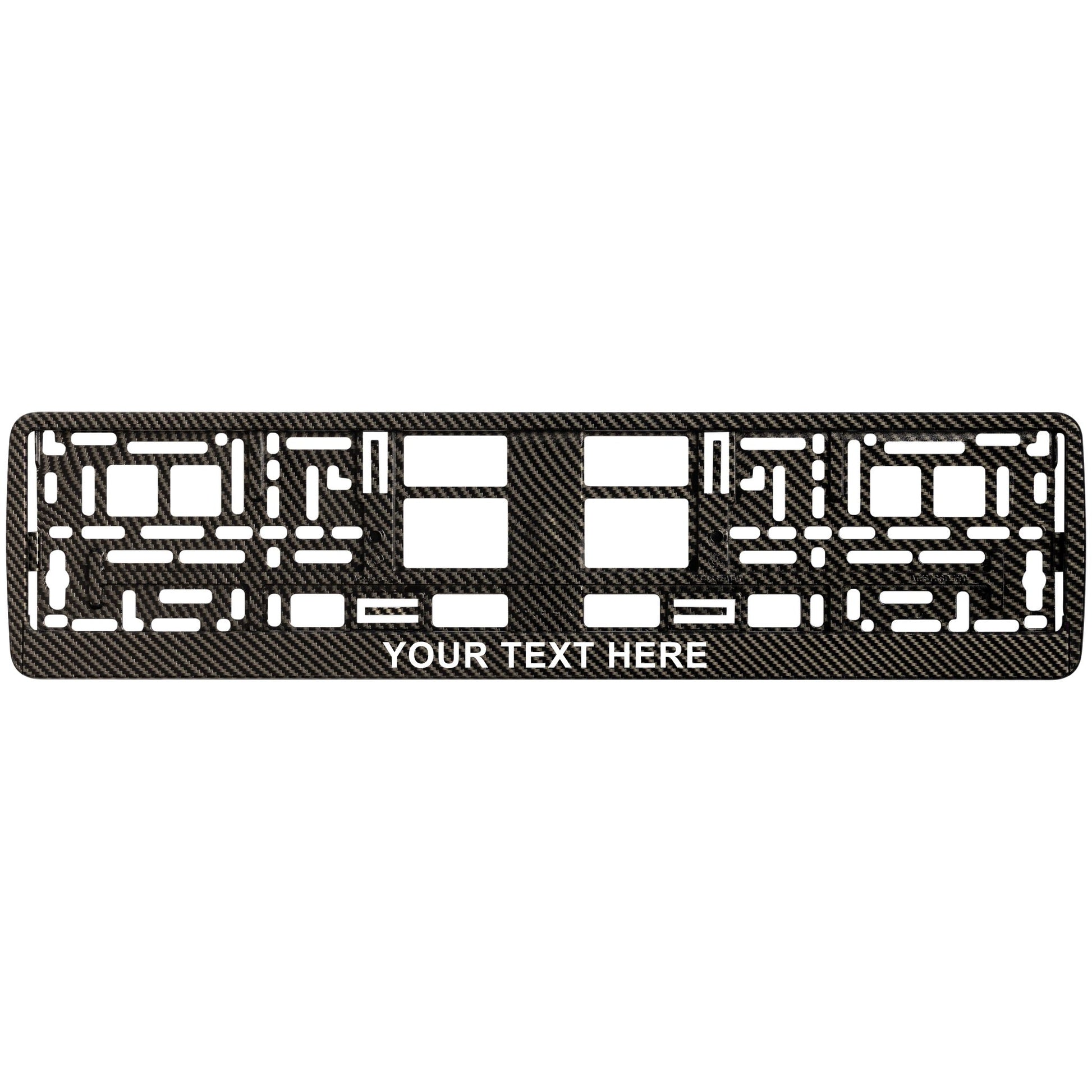 custom carbon license plate frame with text